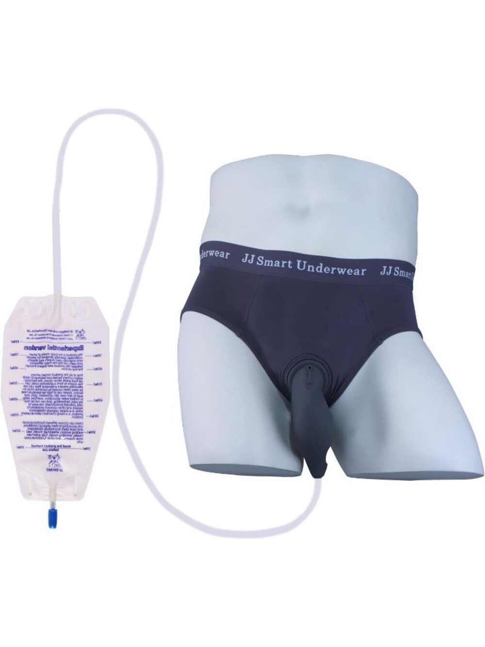 Men's‎ Urinary Collection Underwear System Reusable Brief + Drainage Bag